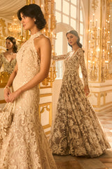 Slate Grey Floral Gown