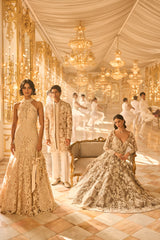 Nude Open Sherwani Set