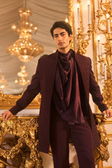Wine Open Sherwani Set