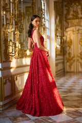 Red Three-Dimensional Gown