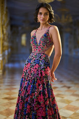 Multi-Coloured Floral Gown
