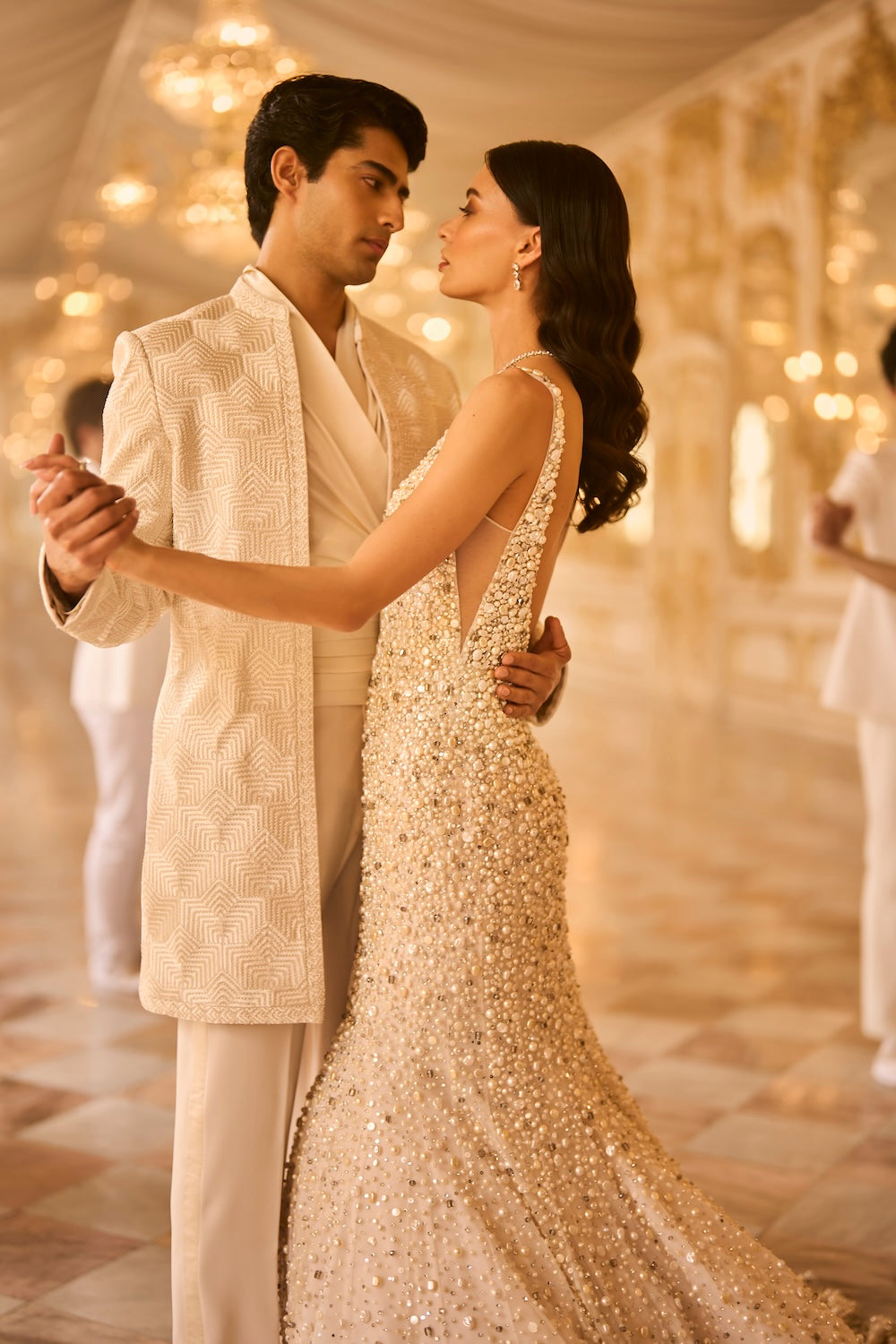 Ivory Open Sherwani Set