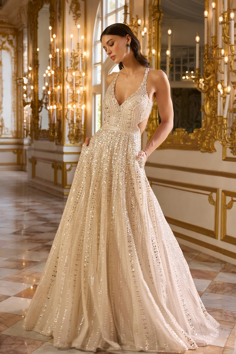 Ivory Sequin Gown