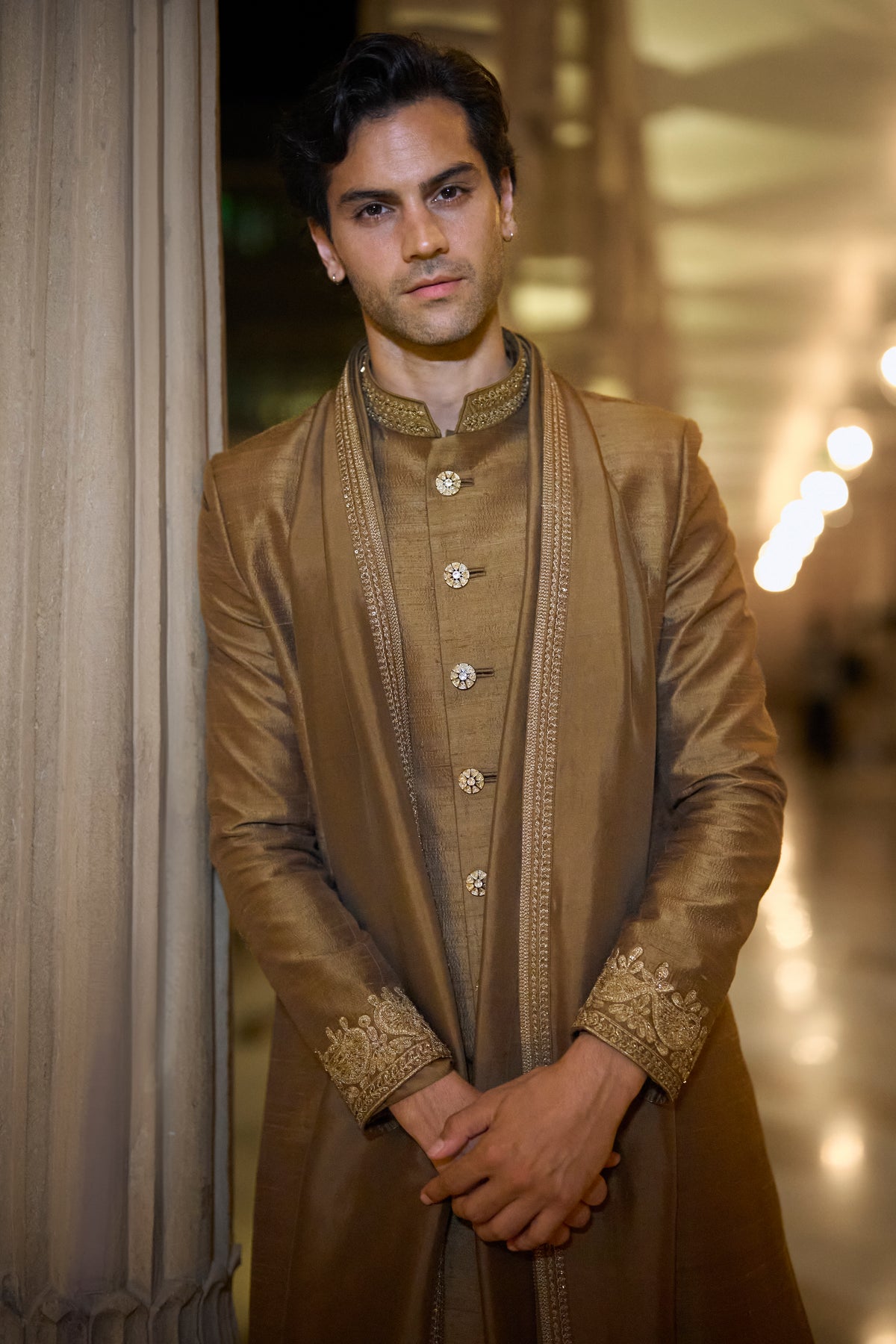 Gold Sherwani Set