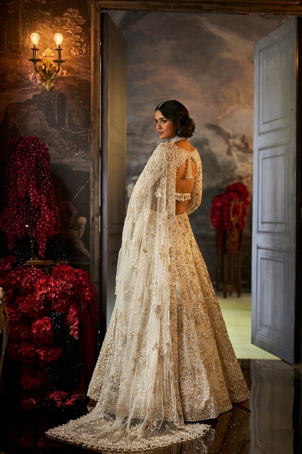 Ivory Sequin Lehenga Set