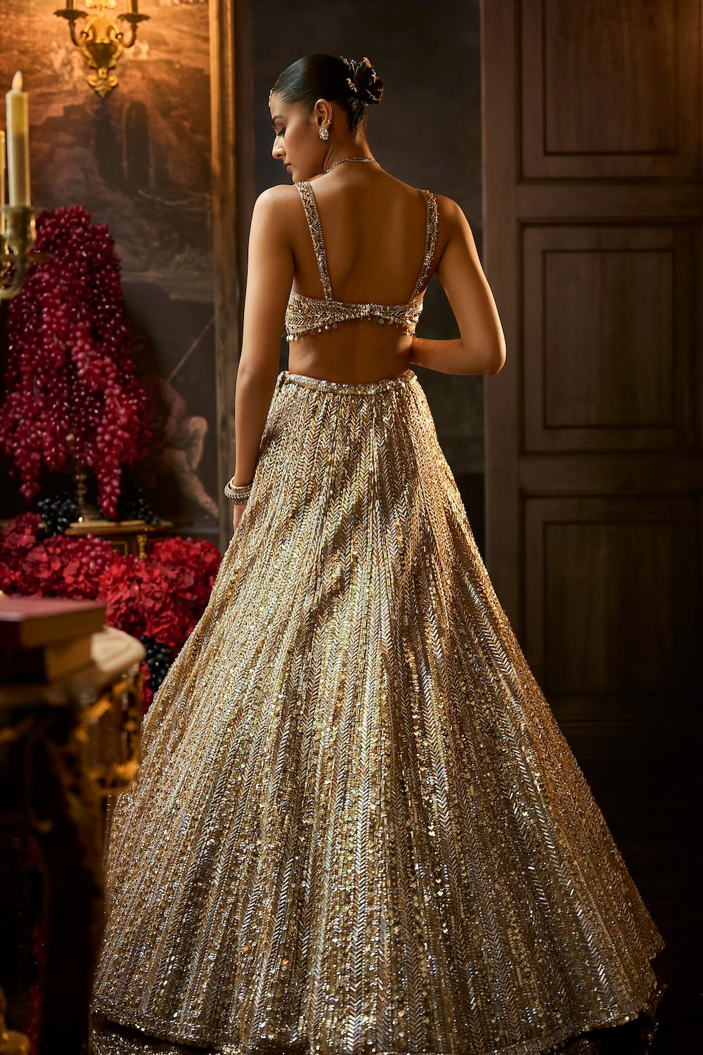 Gold Silver Lehenga Set