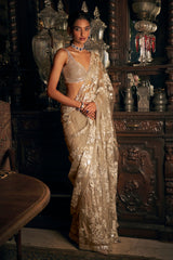 Nude Applique Saree