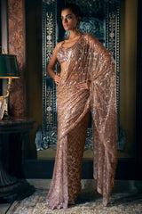 Coffee Brown Sequin Saree
