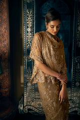 Samiksha Satish Pednekar in Antique Gold Sequin Saree