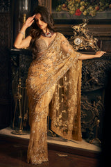 Gold Net Saree