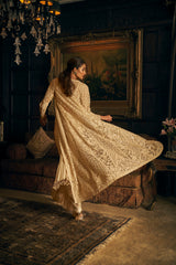 Nude Draped & Jacket Saree