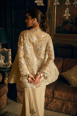 Silver Mirror Work Draped & Jacket Saree