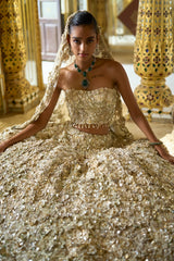 Ivory Corset Three-Dimensional Lehenga Set