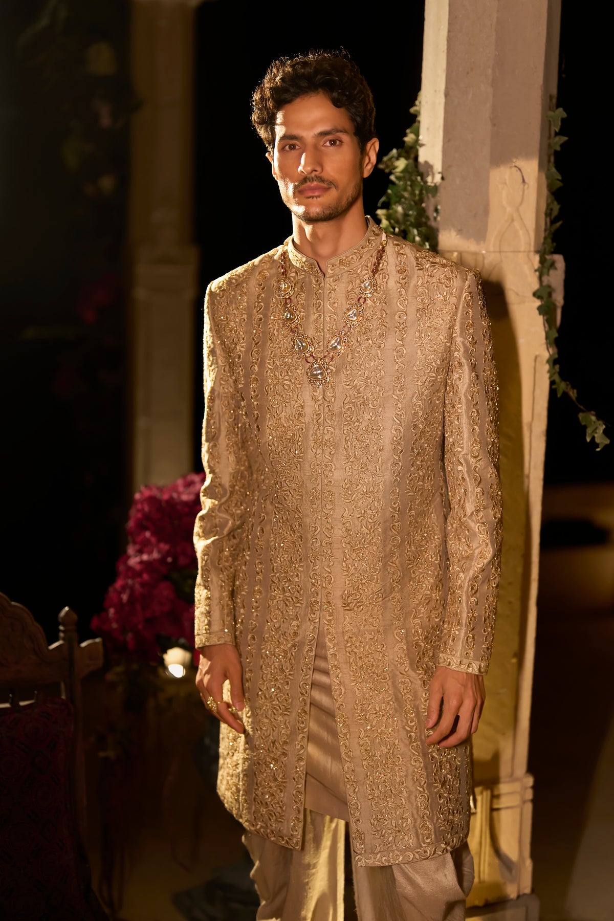 Champagne Sherwani Set