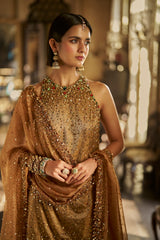 Gold Jewelled Sharara Set