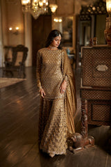 Antique Gold Sequin Sharara Set