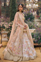Cream Gold Floral Lehenga Set
