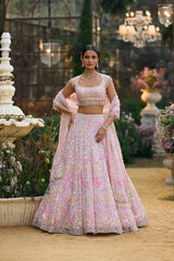 Powder Pink Sequin Lehenga Set