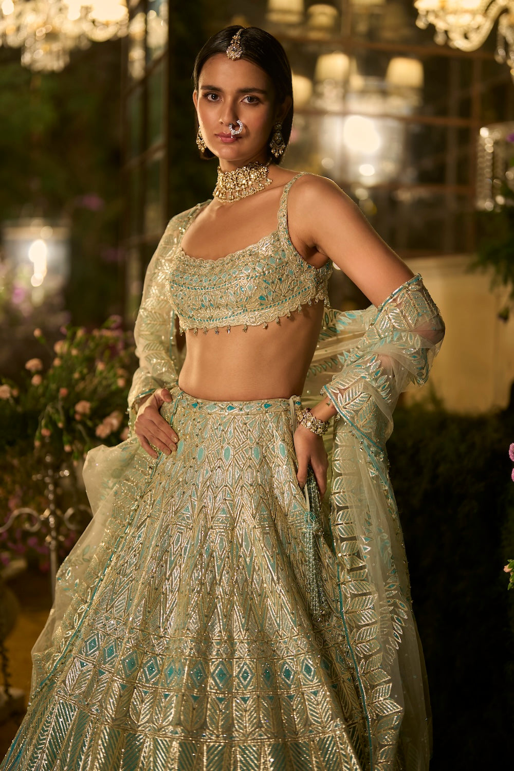 Turquoise Blue Lehenga Set