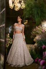 Slate Grey Sequin Lehenga Set