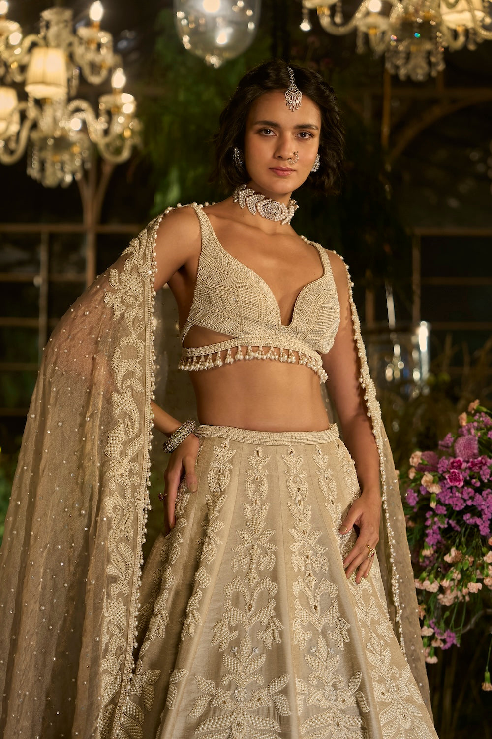 Grey Pearl Lehenga Set