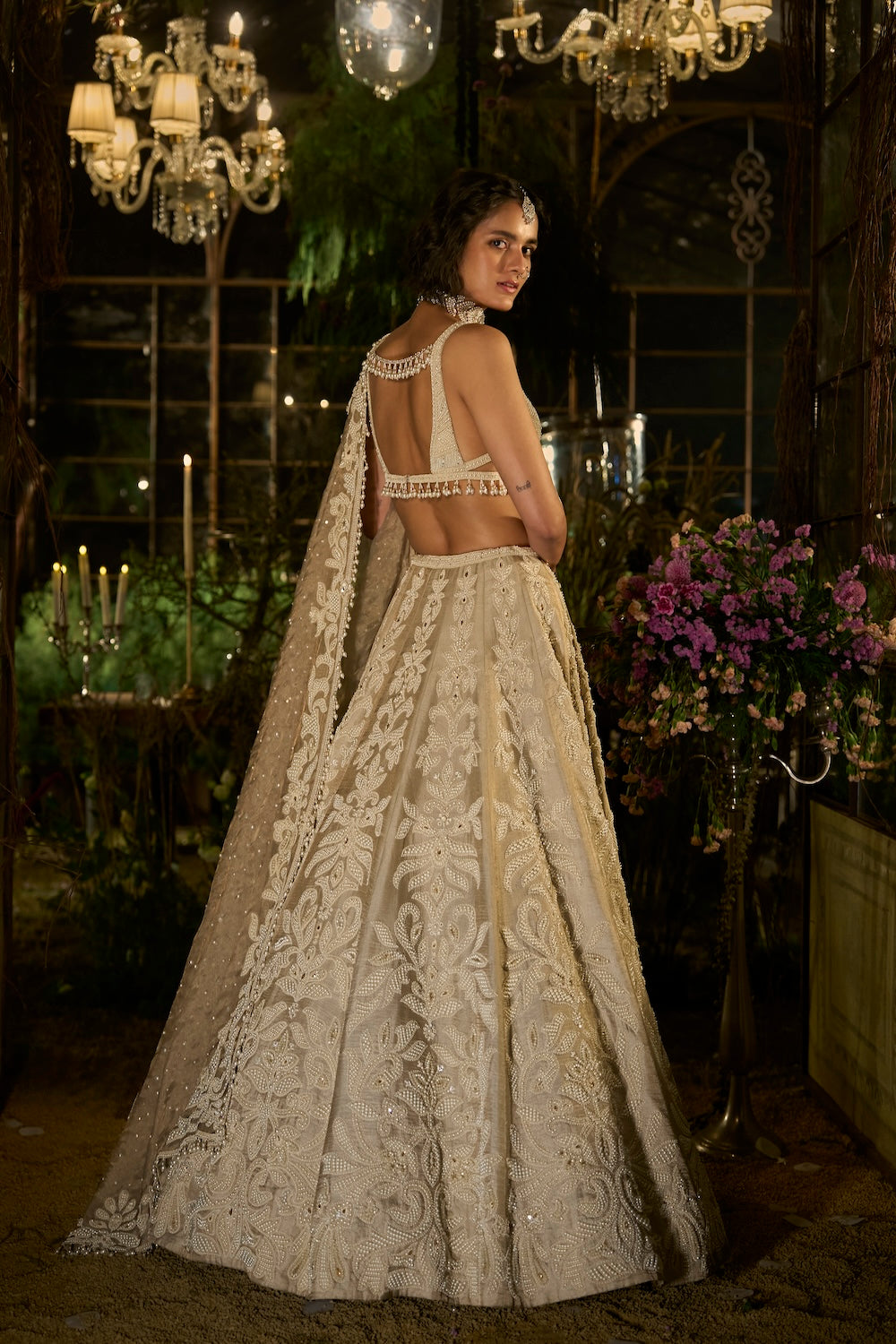 Grey Pearl Lehenga Set