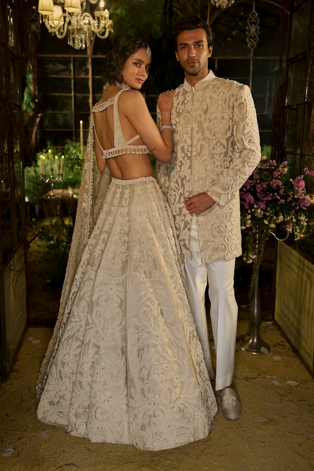 Grey Pearl Lehenga Set