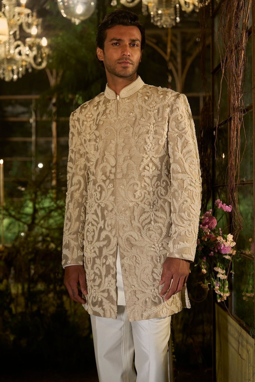 Champagne Pearl Sherwani Set