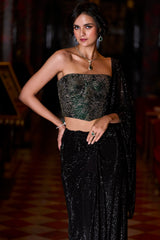 Shilpa Shetty in Black Corset Saree