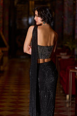 Shilpa Shetty in Black Corset Saree