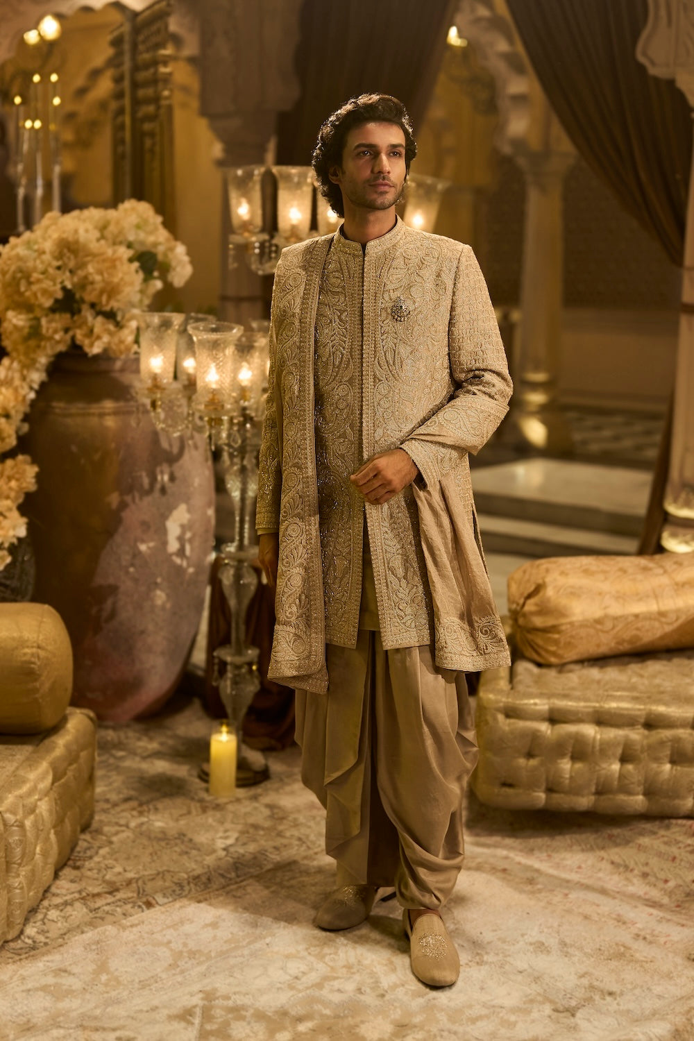 Oyester Grey Sherwani Set