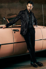 Black Velvet Tuxedo Set