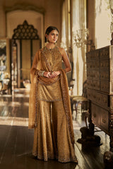 Gold Jewelled Sharara Set