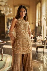 Caramel Crystal Sharara Set