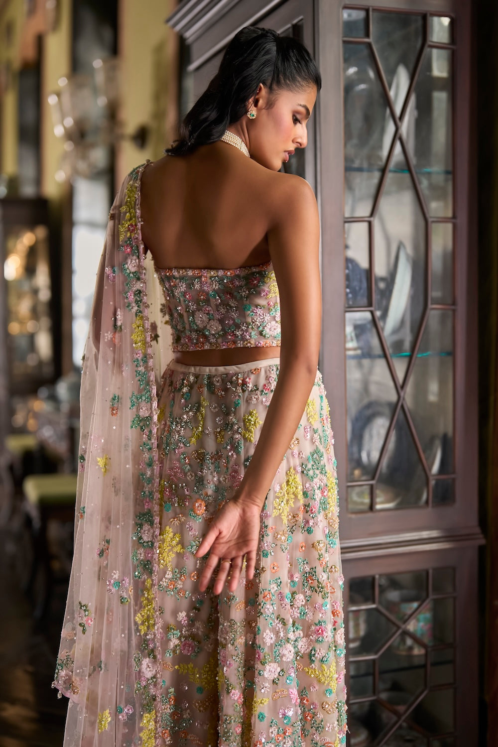 Multi-Coloured Corset Sharara Set