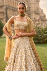 Ivory Gold Lehenga Set