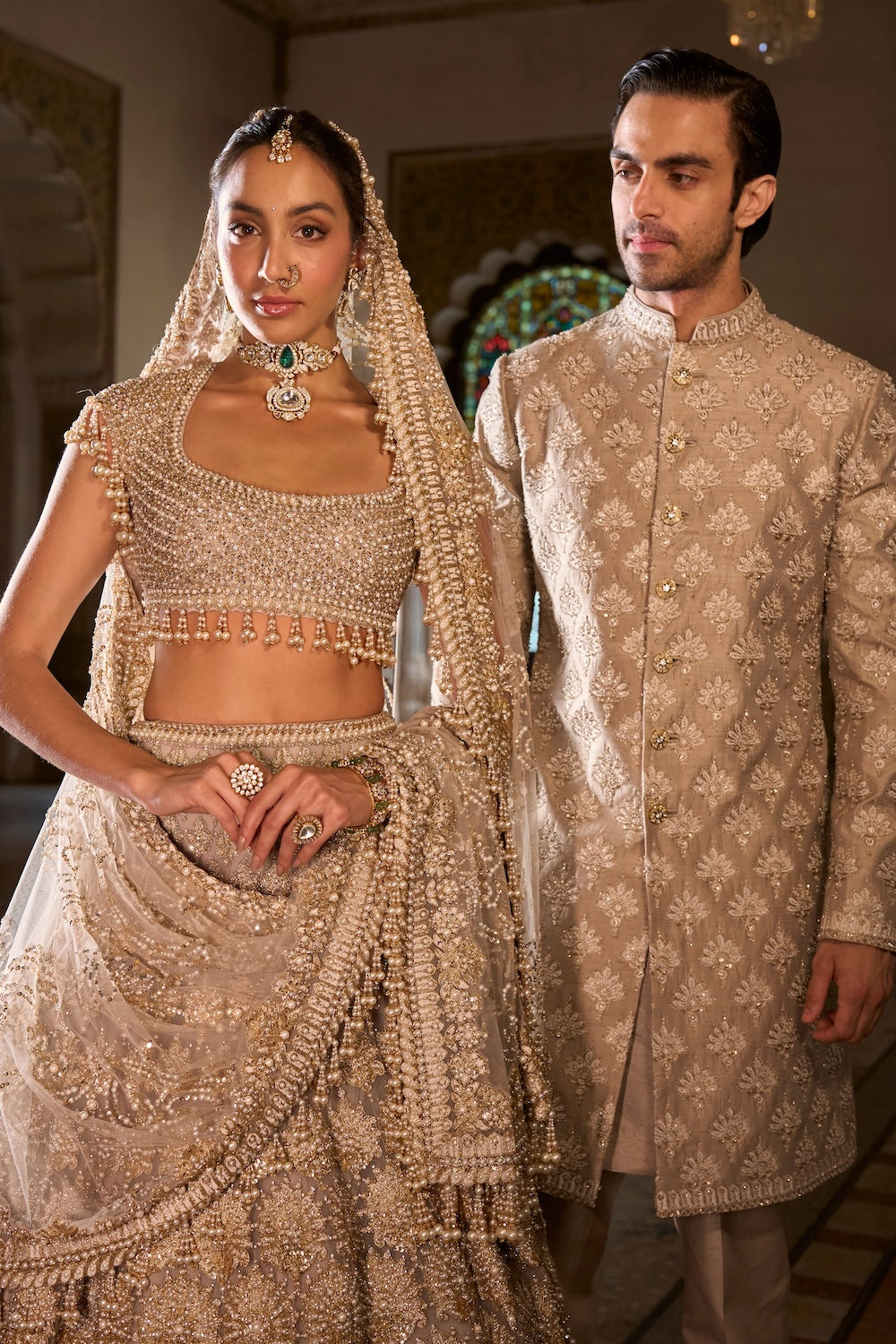 Ash Grey Sherwani Set