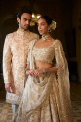 Powder Peach Sherwani Set