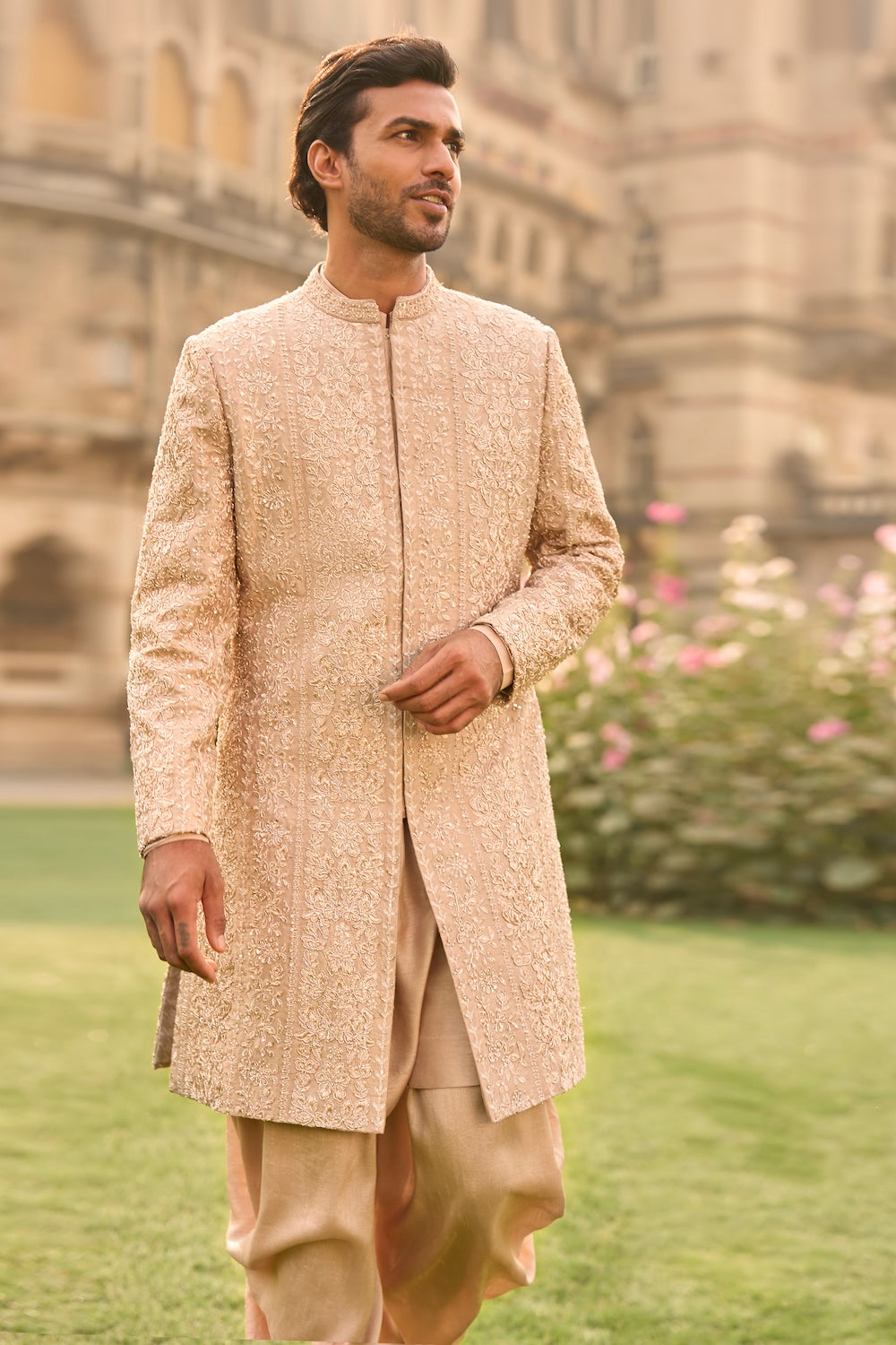 Rose Gold Sherwani Set