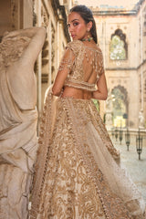 Beige & Gold Lehenga Set