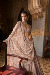 Rose Gold Tissue Lehenga Set