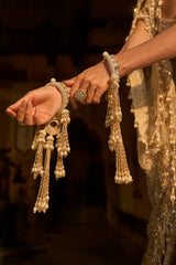 Ivory Gold Floral Zardosi Lehenga Set