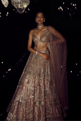 Biscotti Gold Sequin Lehenga Set