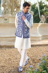 Blue Thread Work Bundi Set