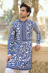 Blue Thread Work Kurta Set