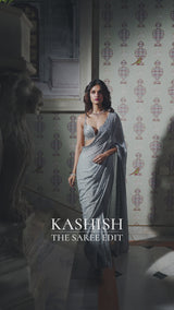 Silver Shimmer Georgette Saree