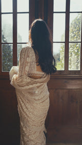 Powder Peach Stripe Saree