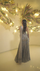 Silver Grey Sequin Sharara Set