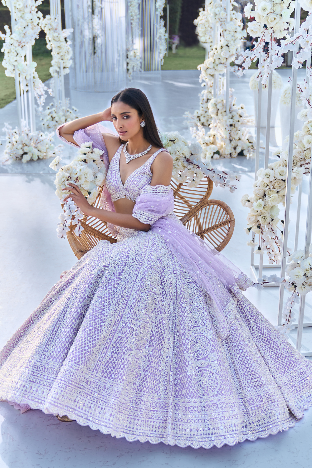 Pastel sales purple lehenga