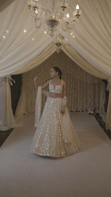 Ivory Sequin Lehenga Set